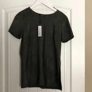 Faux Suede shirt sleeve